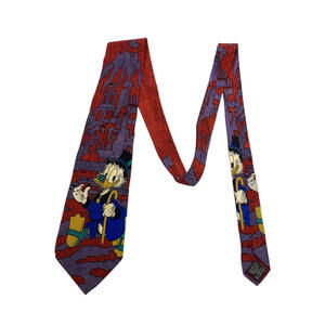 Disney Tie Rack Scrooge McDuck 100% Silk Made in Italy Neck Tie P118C